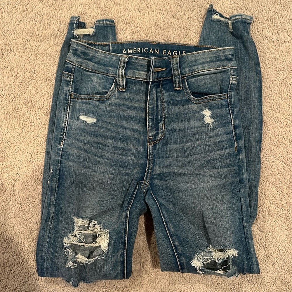 American Eagle ripped skinny jeans